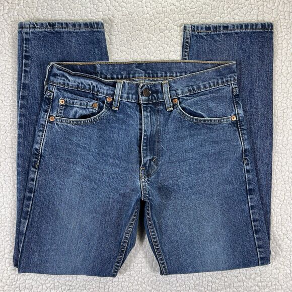 Levi’s 505 Jeans Men’s 30x30 Blue Regular Fit Straight Denim - Picture 1 of 11